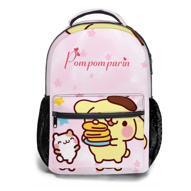 Pompompurin Pink Backpack Bookbag Laptop Travel Daypack with Multiple Pockets Schoolbag