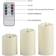 thumbnail image 3 of Velas sin llama, velas LED a batería, 4, 5 y 6 pulgadas, mecha real, llama parpadeante tridimensional, juego de 3 con control remoto, temporizador de 4, 5, 6 y 8 horas, 3 of 7