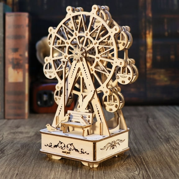 3D Puzzle Adult Entertainment Wooden Model Kit Ferris Wheel Model Kits to Build Unique Gifts