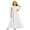 White, variant on ZHOGXU Kids Classic Dresses For Girls Fly Sleeve O Neck Solid Color Flowy Pleated Gown Birthday Party Outfit