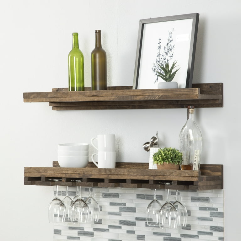 Floating shelves 2025 for wine glasses