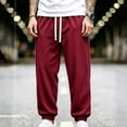 thumbnail image 5 of TKKCS Mens Casual Ribbed Jogger Pants- Stretch Regular Fit Elastic Waist Drawstring Cuffed Daily Wear Sweatpants with Pockets Wine Size XL, 5 of 8