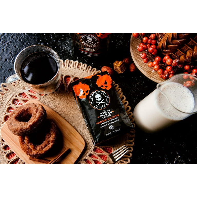 Death Wish Coffee Pumpkin Chai, Organic and Fair Trade Ground Coffee, 12 oz Death Wish Coffee Pumpkin Chai, Organic and Fair Trade Ground Coffee, 12 oz