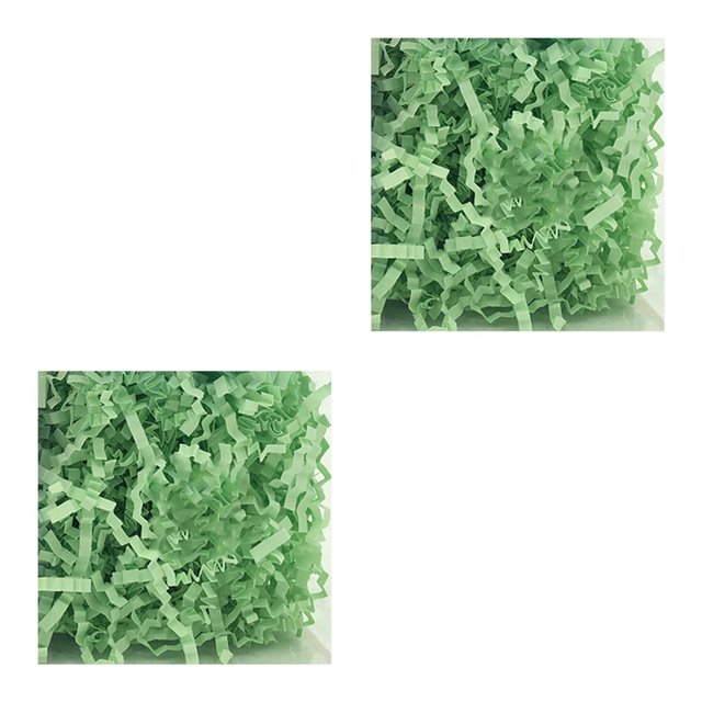 Cateissary Festival de hierba de Pascua elegante relleno de papel triturado llamativo perfecto DIY suministros de embalaje de confeti para el aula verde claro 2Conjunto