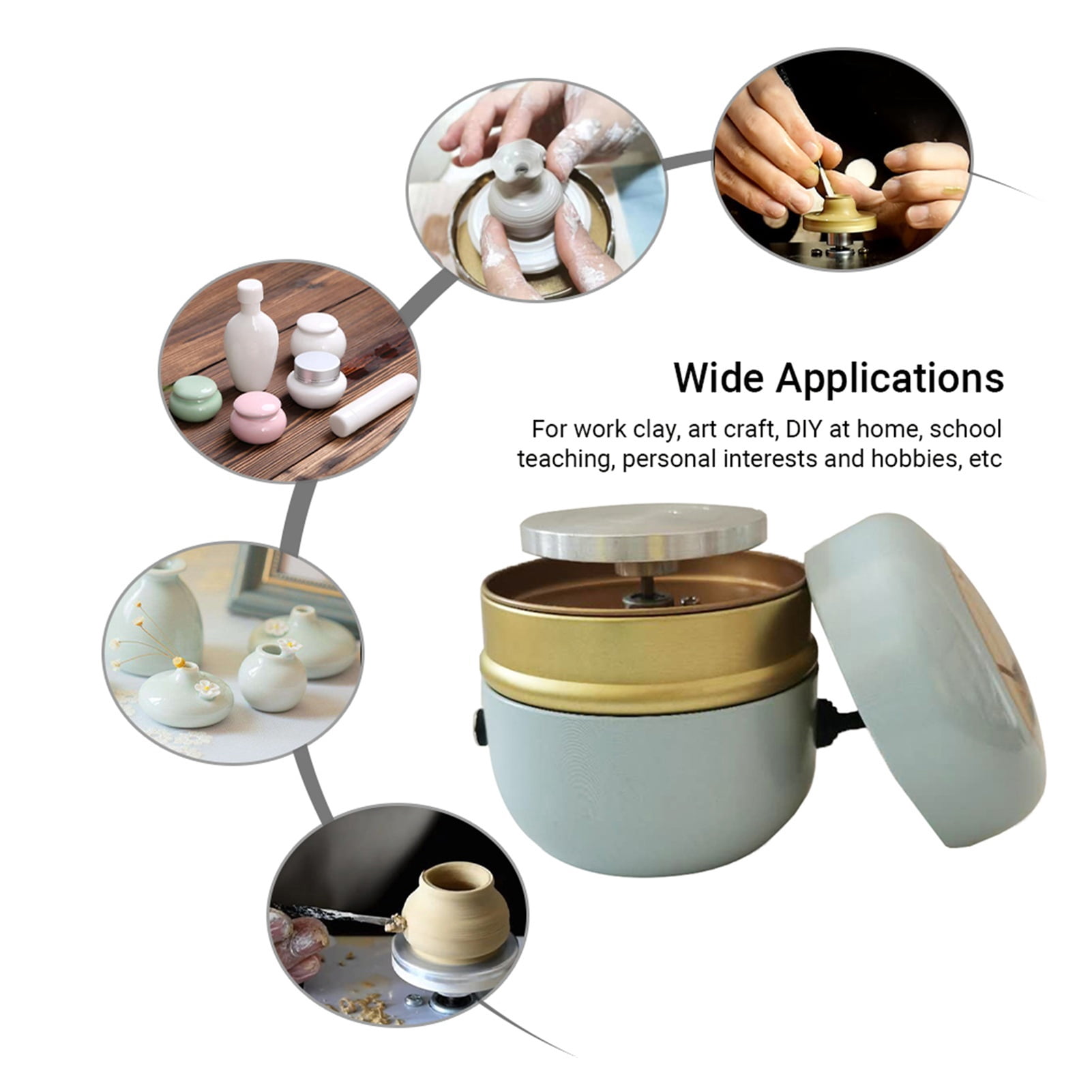 Mini Ceramic Machine Electric Pottery Machine Electric Pottery Wheel Ceramic Machine Pottery DIY Machine for Kids Children ,Wide Ranging Usage