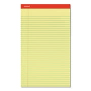 Universal Perforated Ruled Writing Pads, Wide/Legal Rule, 8.5 x 14, Canary, 50 Sheets, Dozen -UNV40000