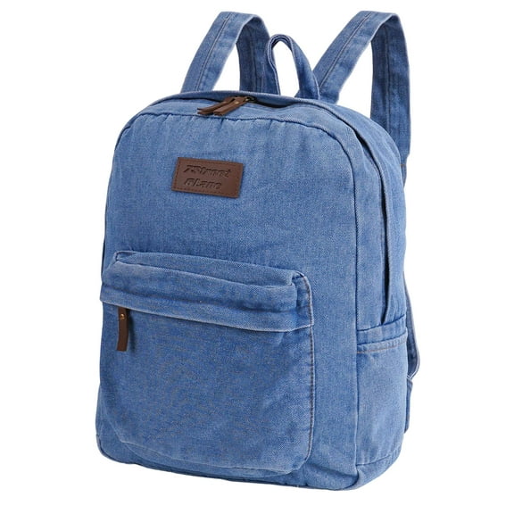Deago Vintage Denim Backpack for Women Men Jeans Laptop Backpack Retro Aesthetic Rucksack for College Travel Work (Blue)