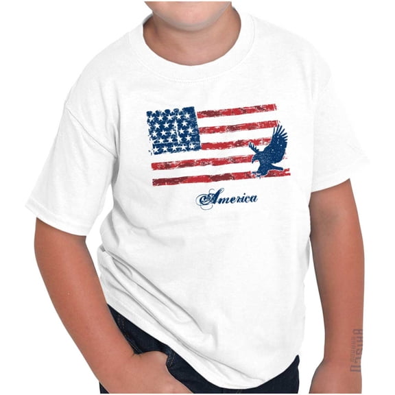 America Rugged American Flag Eagle Crewneck T Shirts Boy Girl Teen Brisco Brands X