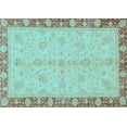 thumbnail image 1 of Ahgly Company Indoor Rectangle Abstract Light Blue Modern Area Rugs, 2' x 5', 1 of 4