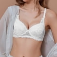 thumbnail image 3 of Mallwal Bras for Women Full Coverage Full-Coverage Bra Feature V-Neck Full-Figure Bra Style W-1541 Hook and Eye Closure Cute Sports Bras White 36, 3 of 8