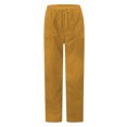 thumbnail image 5 of GA WEIHUA Clearance,Corduroy Drawstring Pants for Women Elastic High Waist Pull On Straight Leg Slacks Pant Casual Baggy Sweatpant(Gold,M), 5 of 6