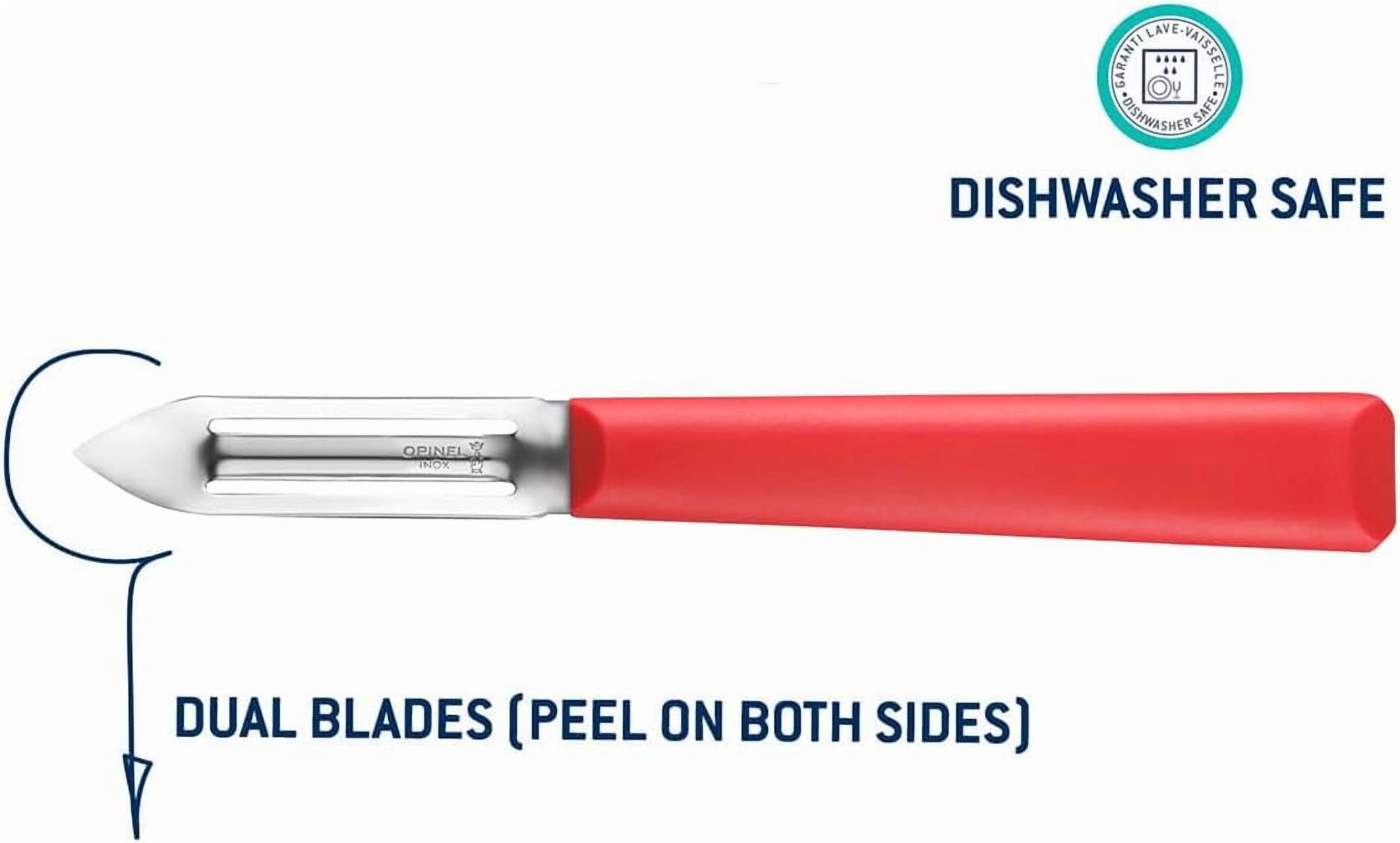 JJEAN-Opinel Les Essentials+ No. 315 Peeler, Corrosion Resistant + Dishwasher Safe, Made in France, Red