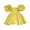 Yellow, variant on Odeerbi Girls Dress Baby Girls Clothes Toddler Solid Color Retro 3D Flowers Short Sleeve Birthday Party Gown Kids Dresses White