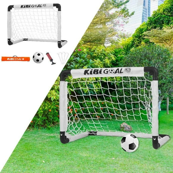 Ensemble de But de Soccer pour Enfants Cour Arrière Mini Soccer Mini Filet et Ballon Blanc avec Sac Pompe de Soccer