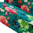 thumbnail image 2 of Home Armless Loveseat Sofa Fabric Flower Bench Bed Chair Golden Leg Bedroom Living Room Blue, 2 of 10