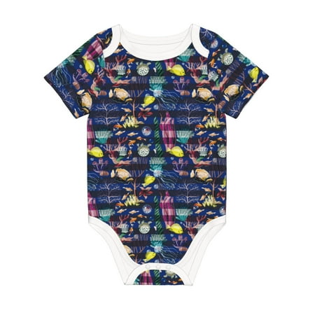 

Matuu Sea Inhabitans and Herb for Baby Short-Sleeve Bodysuit Soft Cotton Comfortable and Breathable Perfect for Newborns and Infants