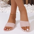 thumbnail image 7 of Women's New Summer One-line Flat Clear Jelly Candy Beach Slippers Sandals for Women Pink 42, 7 of 7