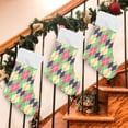 thumbnail image 3 of Ryvnso Christmas Stockings Checkered Grid 17.7" Large Stocking Decoration 1 Pack, 3 of 7