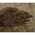 thumbnail image 4 of oneOone Viscose Chiffon Fabric Leaves & Floral Block Decor Fabric Printed BTY 42 Inch Wide, 4 of 4
