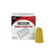 Cosco Medium Rubber Finger Pads Dozen, Yellow, 12 Count
