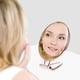 thumbnail image 3 of Espejo de maquillaje de aumento de espejo a mano de doble cara con mango ajustable, 3 of 6