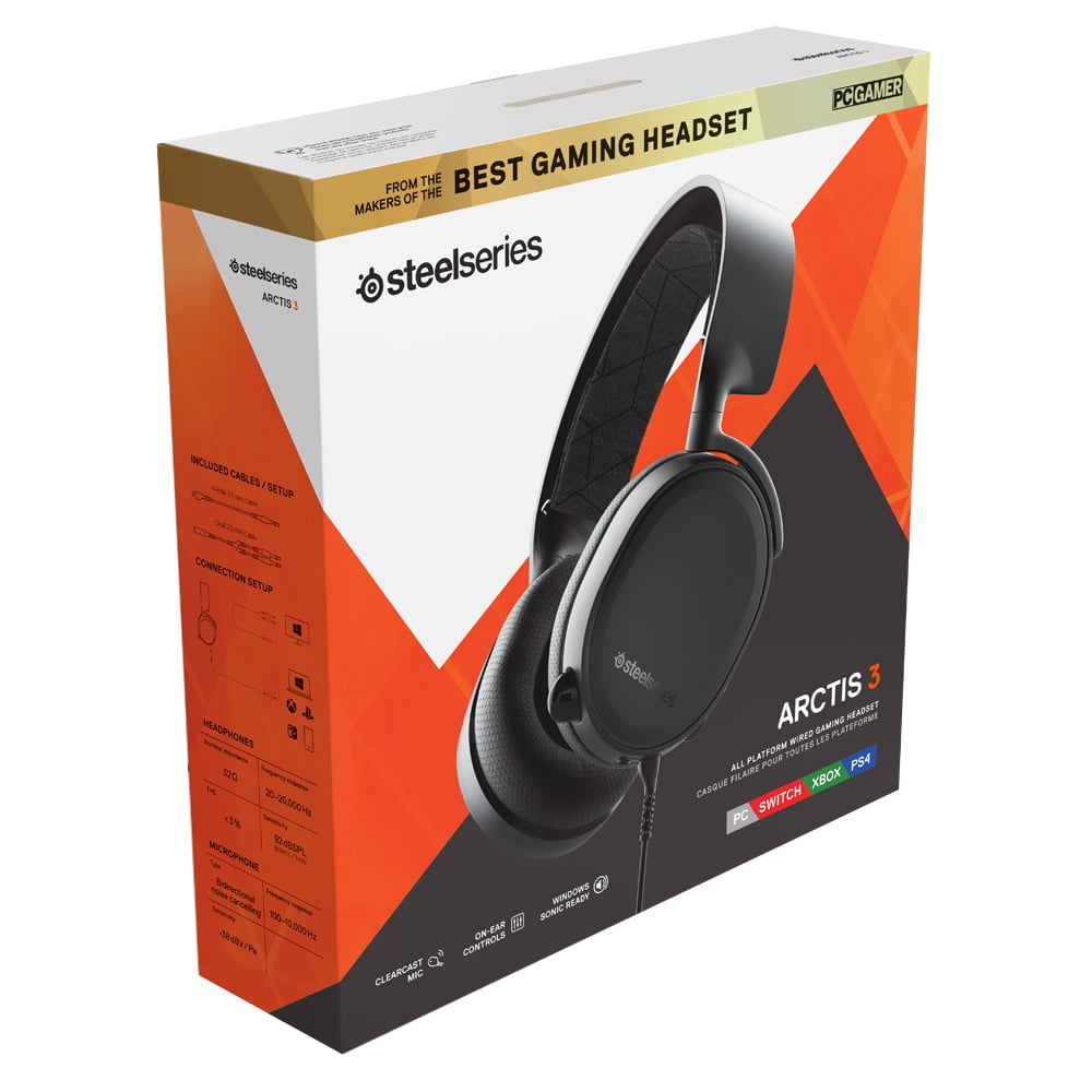 dodelijk kans Omtrek SteelSeries Arctis 3 - All-Platform Gaming Headset - for PC, PlayStation 4,  Xbox One, Nintendo Switch, VR, Android, and iOS - Black - Walmart.com