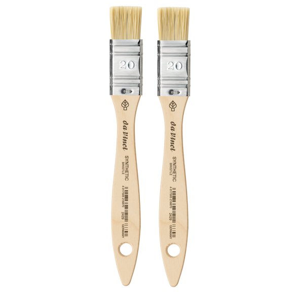 da Vinci SYNTHETIC Mottler Brush, Natural Hog, Acrylic & Oil, Flat, Series 2429, Size 20, Pack of 2