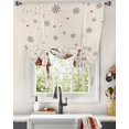 thumbnail image 3 of Christmas Tie Up Curtains for Window, Snowman Snowflake Red Xmas Birds Rustic Thermal Insulted Balloon Shade Adjustable Rod Pocket Curtains Valance Panels for Kitchen Bathroom Café 34 x 45, 3 of 7
