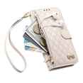 thumbnail image 4 of Étui pour iPhone 16 Plus GANGXUN Portefeuille à Rabat avec Sangle, Housse en Cuir Matelassé avec Nœud Doré, 4 of 6