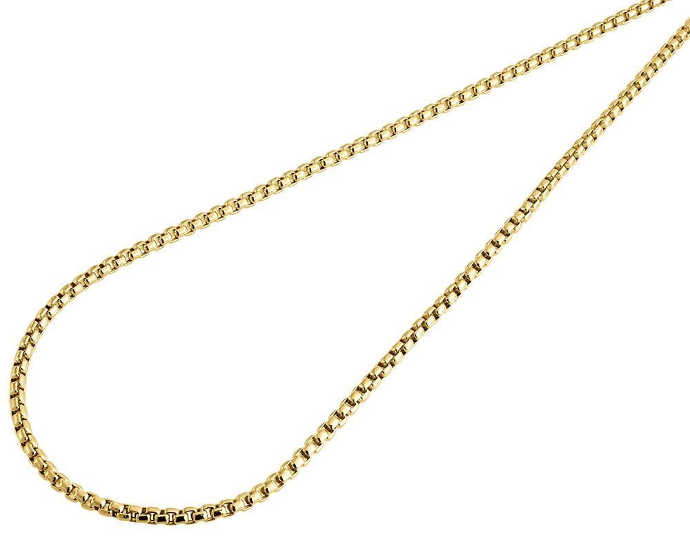 Round Box Chain Necklace Lobster Clasp 