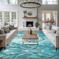 thumbnail image 3 of Seal Area Rugs 5x7 ft Watercolor Gradient Blue Green Seal Seaweed Sands Washable Rug Non Slip Indoor Carpet Absorbent Floor Mat for Living Room Bedroom Dining Room, 3 of 9