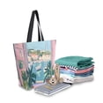 thumbnail image 2 of FORMRS Womens Canvas Tote Bag with Zipper Inner Pocket Shoulder Handbag, Sea Boat, 2 of 7