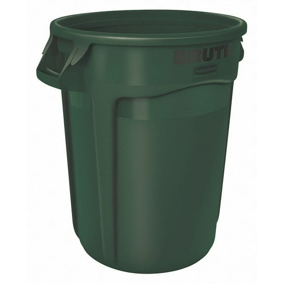 Rubbermaid 20 gal Round Polyethylene Garage Trash Can, Green