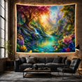 thumbnail image 6 of Floral Garden Fantastical with Magical Around Flowing River, Spooky Gothic for Gothic Decor Fans, Dark Art Decor, Halloween Gift, Tapestry Wall Hanging for Bedroom and Dorm, 6 of 7