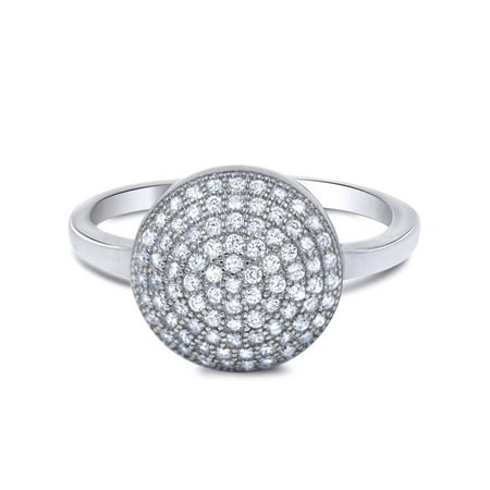 - Micro Pave Cz 925 Sterling Silver Big Anniversary Cocktail Ring Luxurious!