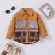thumbnail image 2 of Gibobby Chamarra de invierno para bebé niñoChaqueta de manga larga con bolsillo de cárdigan de empalme de pana de invierno nuevo privado(De bronce, 12-18 Meses), 2 of 5