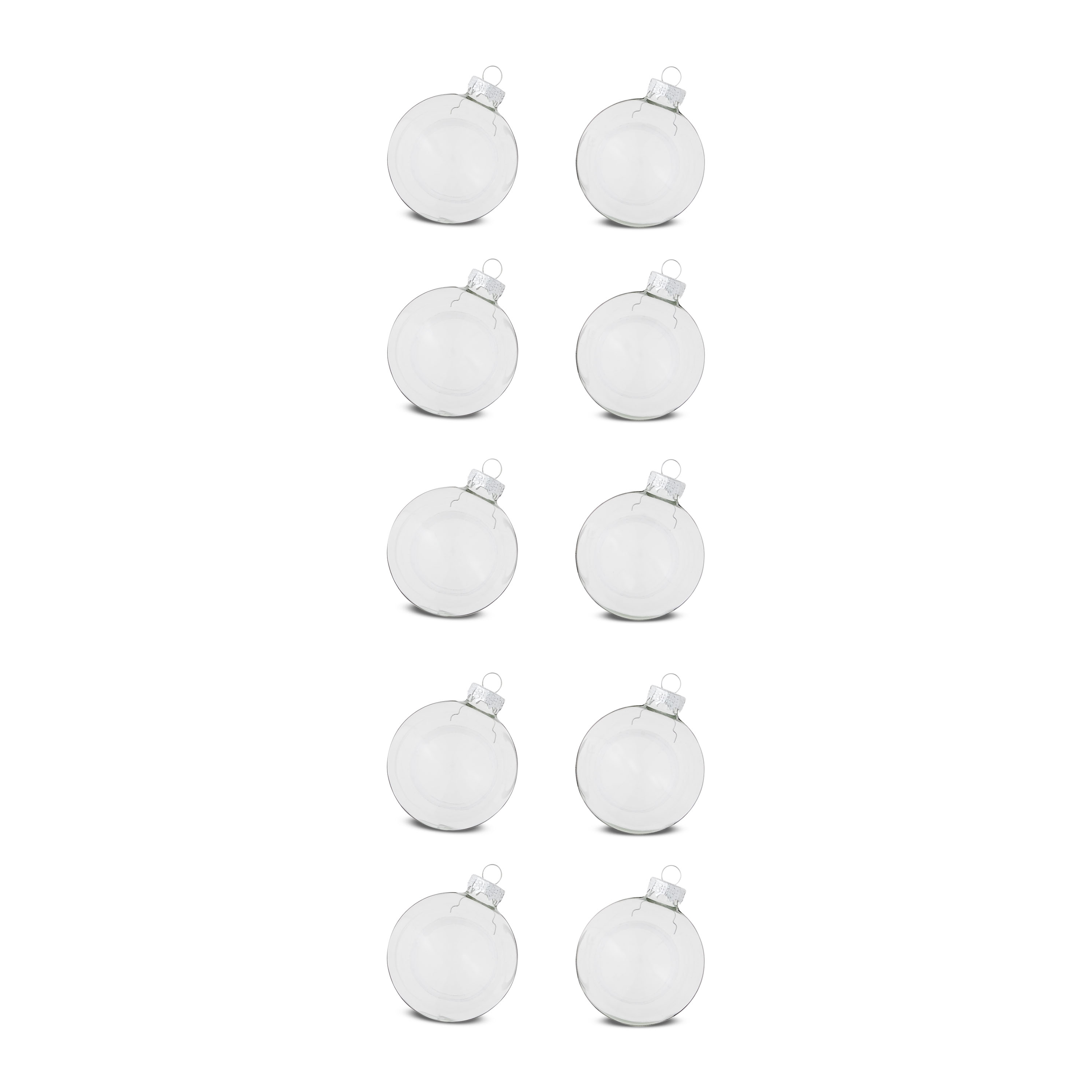 Glass Christmas Ornaments, Clear, 6.5 in, 10 Count, by Holiday Time
