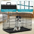 Dkelincs 42 inch Sturdy Double Door Dog Cage, XL Large Foldable Crate with Plastic Tray for