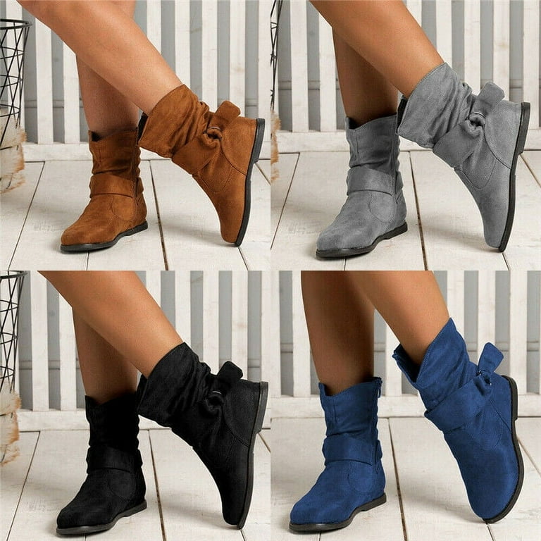 Ladies flat boots hot sale