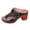 Black, variant on Orthopedic Platform Heels Slip on Dressy Sandals for Women Ladies 2026 Fashion Casual Quilted Leather Adjustable Band Chunky Block Heeled Open Back Slides Slippers Silver Size 9