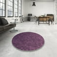thumbnail image 3 of Ahgly Company Indoor Round Patterned Plum Purple Area Rugs, 5' Round, 3 of 6