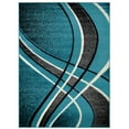 thumbnail image 2 of HR Swirls Pattern Area Rug 8x10 Geometric Pattern Modern Turquoise & Gray Carpet Comfy shed Free Stain Resistant, 2 of 7
