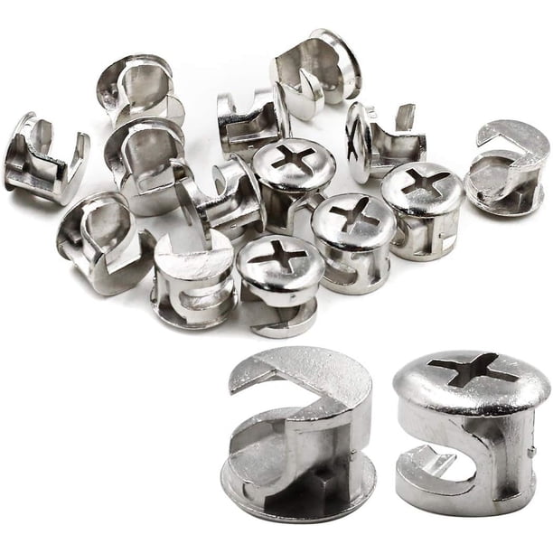 Accesorios de leva de conexión para muebles de 13,3mm de diámetro, sujetadores de desmontaje de muebles de 100 Uds.