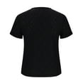 thumbnail image 5 of Guzom Fashion Womens Round Neck Short Sleeve Solid Color Casual Summer Blouse,Black,Size L, 5 of 6