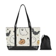 thumbnail image 7 of FORMRS Canvas Laptop Tote Bag for Women with 15.6" Computer Compartments Shoulder Handbag, Halloween Happy Ghosts, 7 of 7