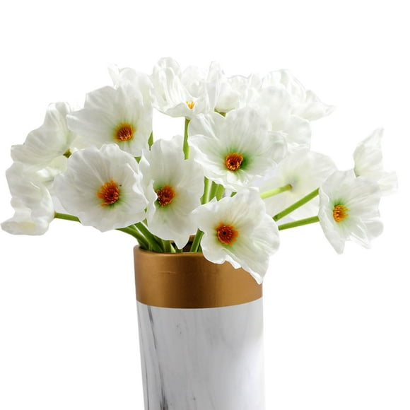 Coofit 20PCS Artificial Flower Fashion Plastic Decorative Poppy Fake Plant for Home