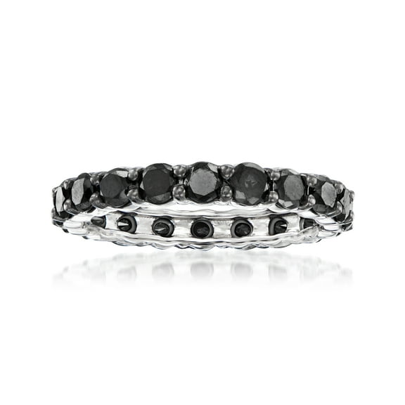 Ross-Simons 2.00 ct. t.w. Black Diamond Eternity Band in 14kt White Gold, Women's, Adult