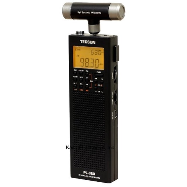 Tecsun PL-360 PLL AM/FM digital de onda corta con DSP negro