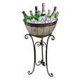 thumbnail image 1 of Galvanized Metal Beverage Cooler Tub with Stand, Brown, 1 of 1