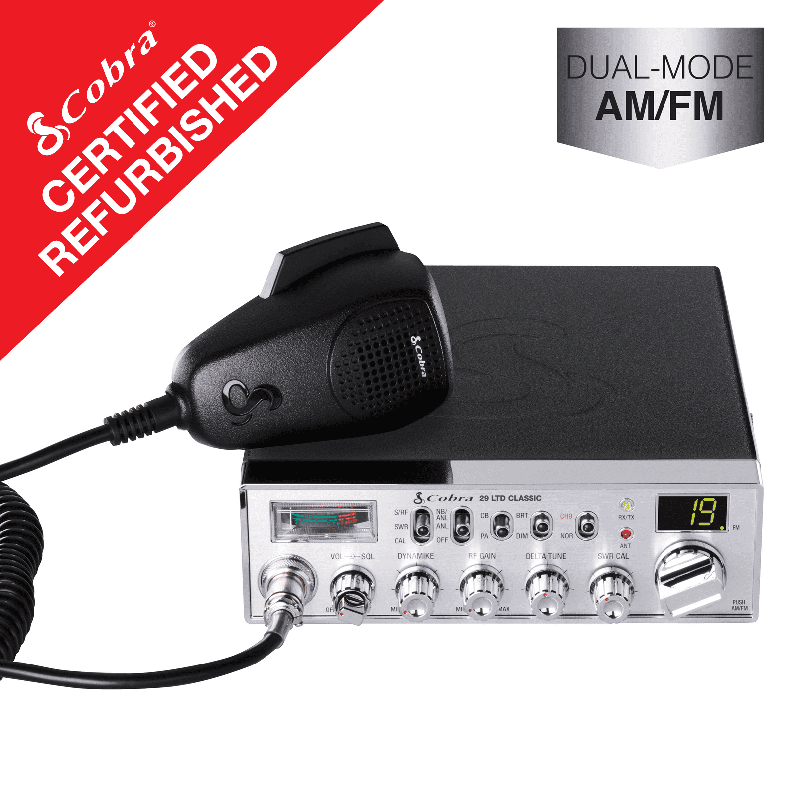 Restored Cobra 29 LTD AM/FM Classic Professional CB Radio, 40 Channels, 4 Watts, Instant Channel 9, SWR Calibration